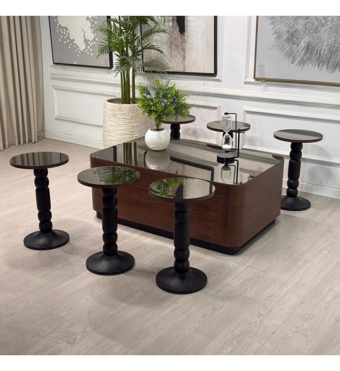 طقم طاولات سنديان 7قطع (منتج تفصيل )