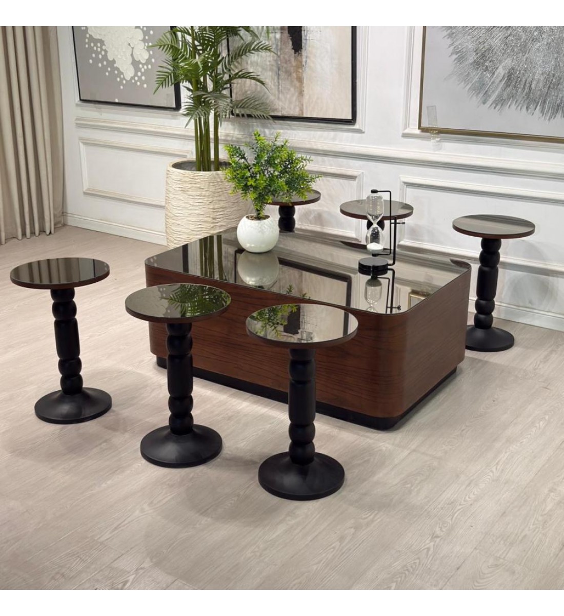 طقم طاولات سنديان 7قطع (منتج تفصيل )