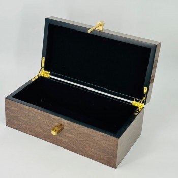 صندوق فاخر بتصميم أنيق مصنوع من الخشب بنقشة طبيعية جذابة 32×12×16سم 