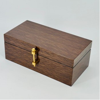 صندوق فاخر بتصميم أنيق مصنوع من الخشب بنقشة طبيعية جذابة 32×12×16سم 