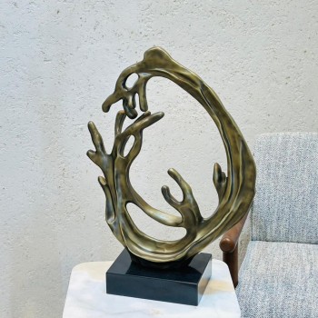 تحفة ديكور فنية بتصميم عصري مستوحى من حركة الطبيعة وتدفق الأمواج،63×44×16سم 