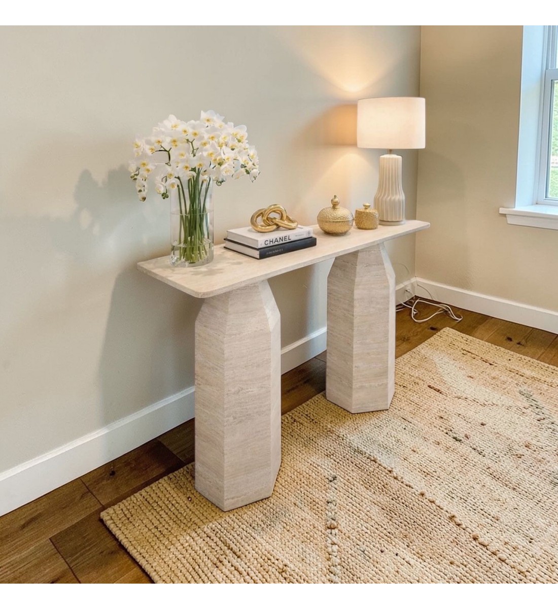 طاولة مدخل رخامية مورفتلو 120×80×40 سم