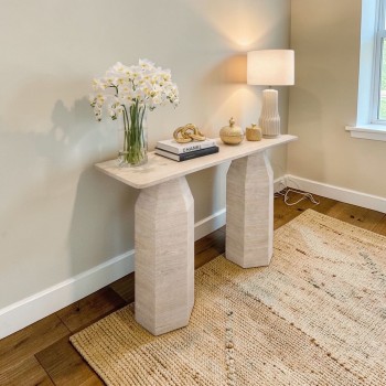 طاولة مدخل رخامية مورفتلو 120×80×40 سم