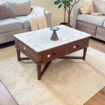 طاولة قهوة بتصميم كلاسيكي أنيق100×70×45سم (منتج تفصيل )