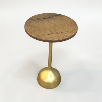 طاولة خدمة خشب - سطح من خشب قاعده حديد 35×35×55سم