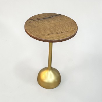 طاولة خدمة خشب - سطح من خشب قاعده حديد 35×35×55سم