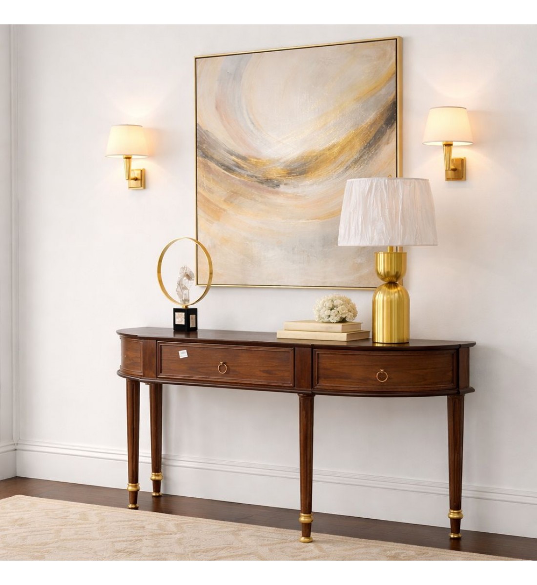 طاولة كونسول خشبية   – توازن مثالي بين العملية والأناقة الكلاسيكية (منتج تفصيل )