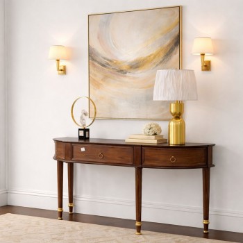 طاولة كونسول خشبية   – توازن مثالي بين العملية والأناقة الكلاسيكية (منتج تفصيل )