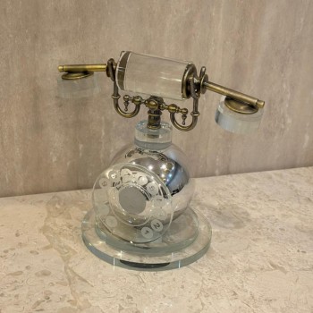 قطعة ديكور فاخرة مستوحاة من تصميم الهاتف الكلاسيكي القديم، 22×24×15سم 