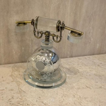 قطعة ديكور فاخرة مستوحاة من تصميم الهاتف الكلاسيكي القديم، 22×24×15سم 