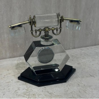 قطعة ديكور فاخرة مستوحاة من تصميم الهاتف الكلاسيكي القديم، 22×23×12سم 