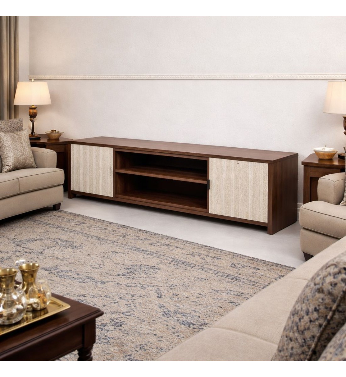 طاولة تلفاز خشبية 160×40×50سم طاولة تلفاز خشبية 160×40×50سم