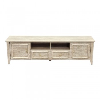 وحدة طاولة تليفزيون بلازما بتصميم عملي مع ادراج ودرف تخزين لتنظيم الشاشة والأجهزة – مقاس 160×40×45 سم