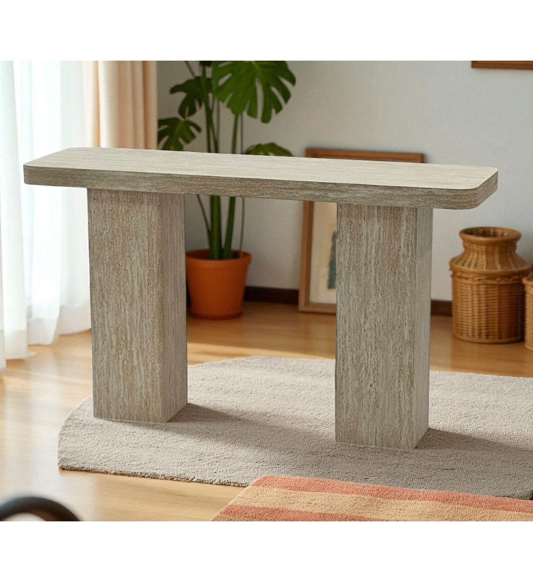 طاولة مدخل خشبية بيج 140×40|×80سم 