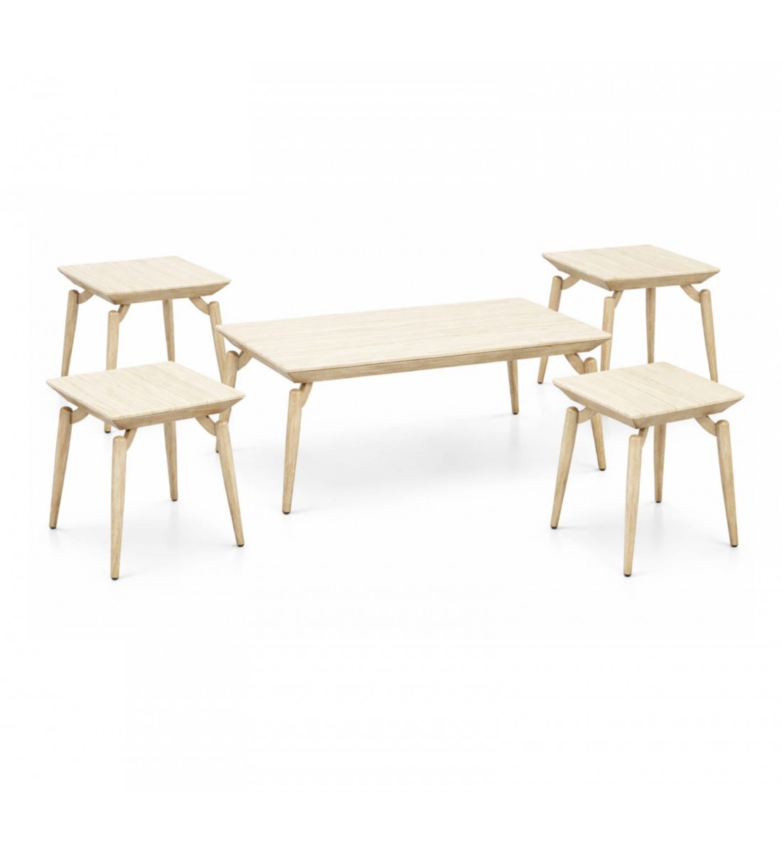 طقم طاولات القهوة 4+1 رخام مزيج الفخامة والحداثة