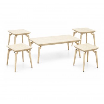 طقم طاولات القهوة 4+1 رخام مزيج الفخامة والحداثة