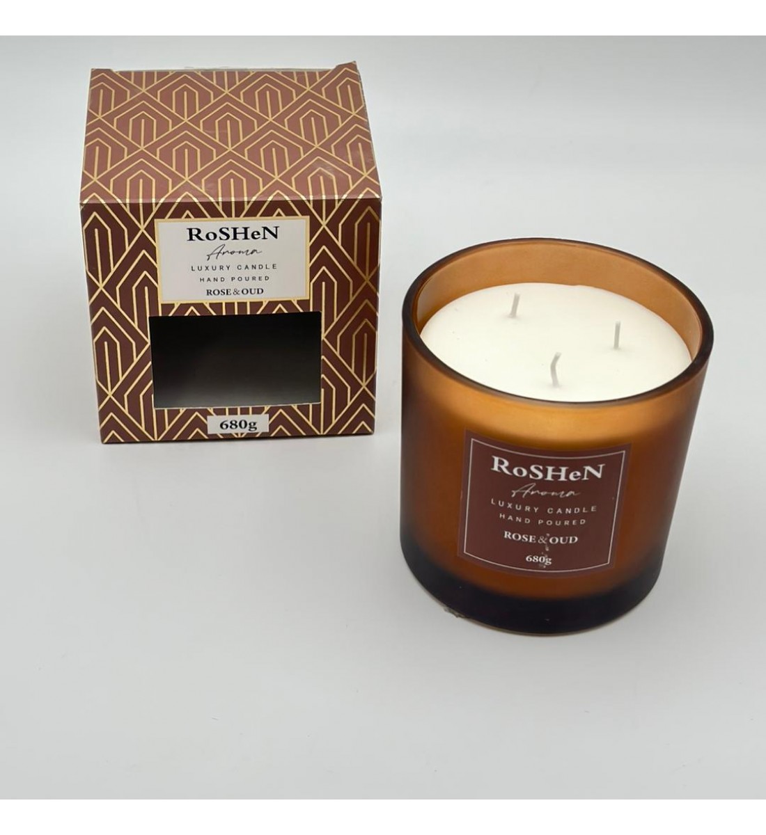 شمعه عطرية زجاج 680غرام 