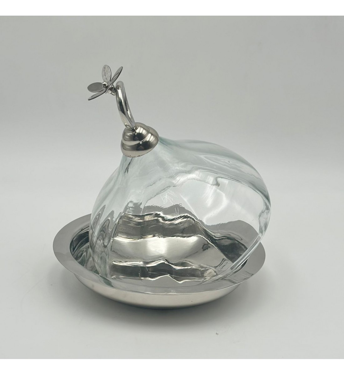 صحن تقديم معدنية فاخرة – تصميم أنيق وعصري18×18×21سم 