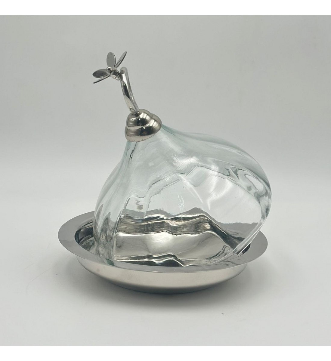 صحن تقديم معدنية فاخرة – تصميم أنيق وعصري18×18×21سم 