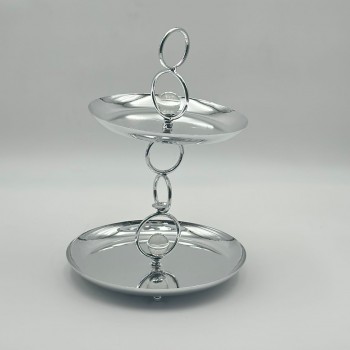 صحن تقديم معدنية فاخرة – تصميم أنيق وعصري29×20×20سم 