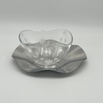 صحن تقديم معدنية فاخرة – تصميم أنيق وعصري23×23×10سم