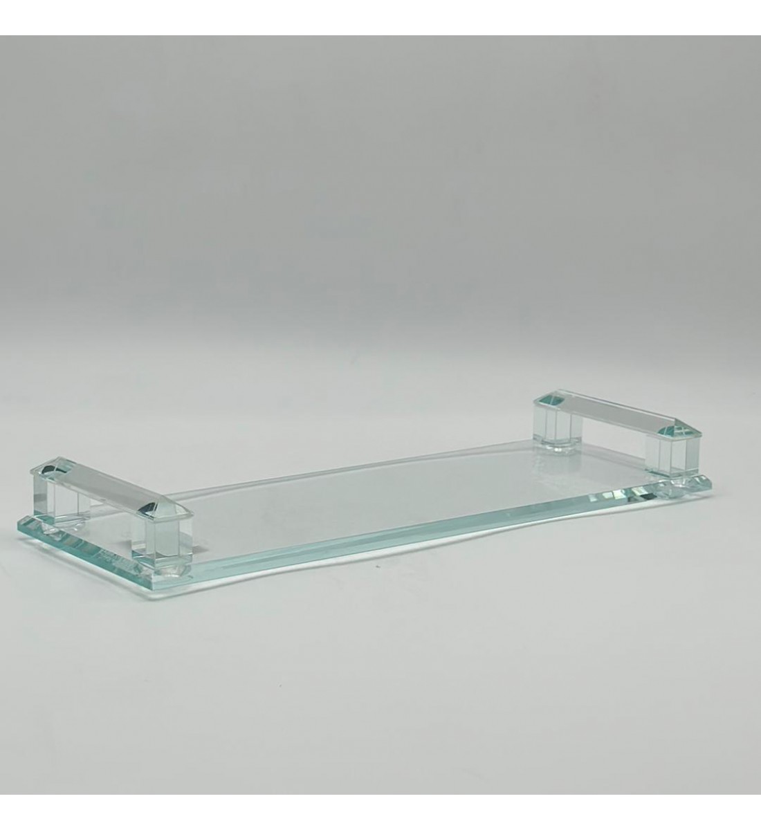 صينية تقديم أنيقة بتصميم عصري مصنوعة من الزجاج الشفاف34×12×4سم 