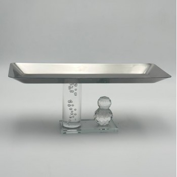 صحن تقديم معدنية فاخرة – تصميم أنيق وعصري32×12×12سم 