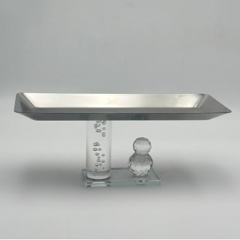 صحن تقديم معدنية فاخرة – تصميم أنيق وعصري32×12×12سم 