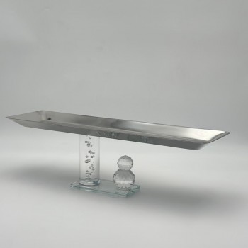 صحن تقديم معدنية فاخرة – تصميم أنيق وعصري42×12×12سم 