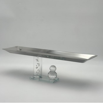 صحن تقديم معدنية فاخرة – تصميم أنيق وعصري42×12×12سم 