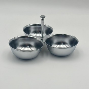 صحن تقديم معدنية فاخرة – تصميم أنيق وعصري 20×20×12سم 