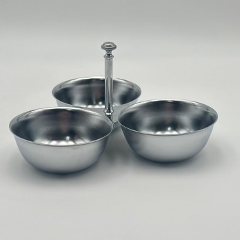 صحن تقديم معدنية فاخرة – تصميم أنيق وعصري 20×20×12سم 