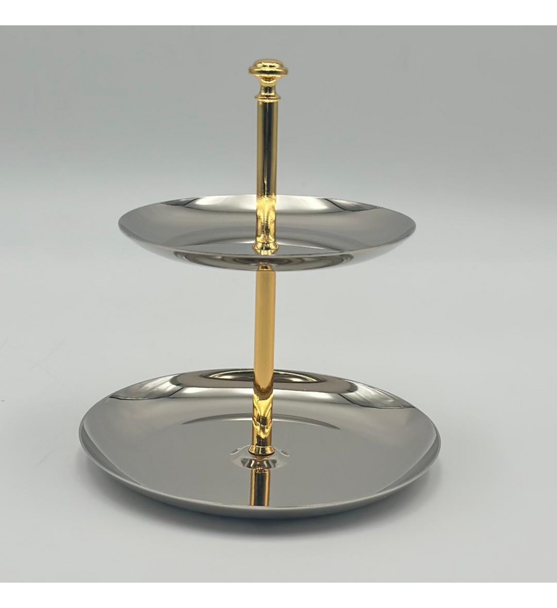 صحن تقديم معدنية فاخرة – تصميم أنيق وعصري 18×14×14سم 