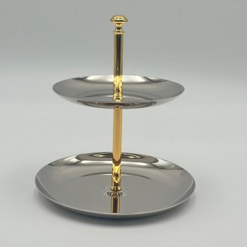 صحن تقديم معدنية فاخرة – تصميم أنيق وعصري 18×14×14سم 