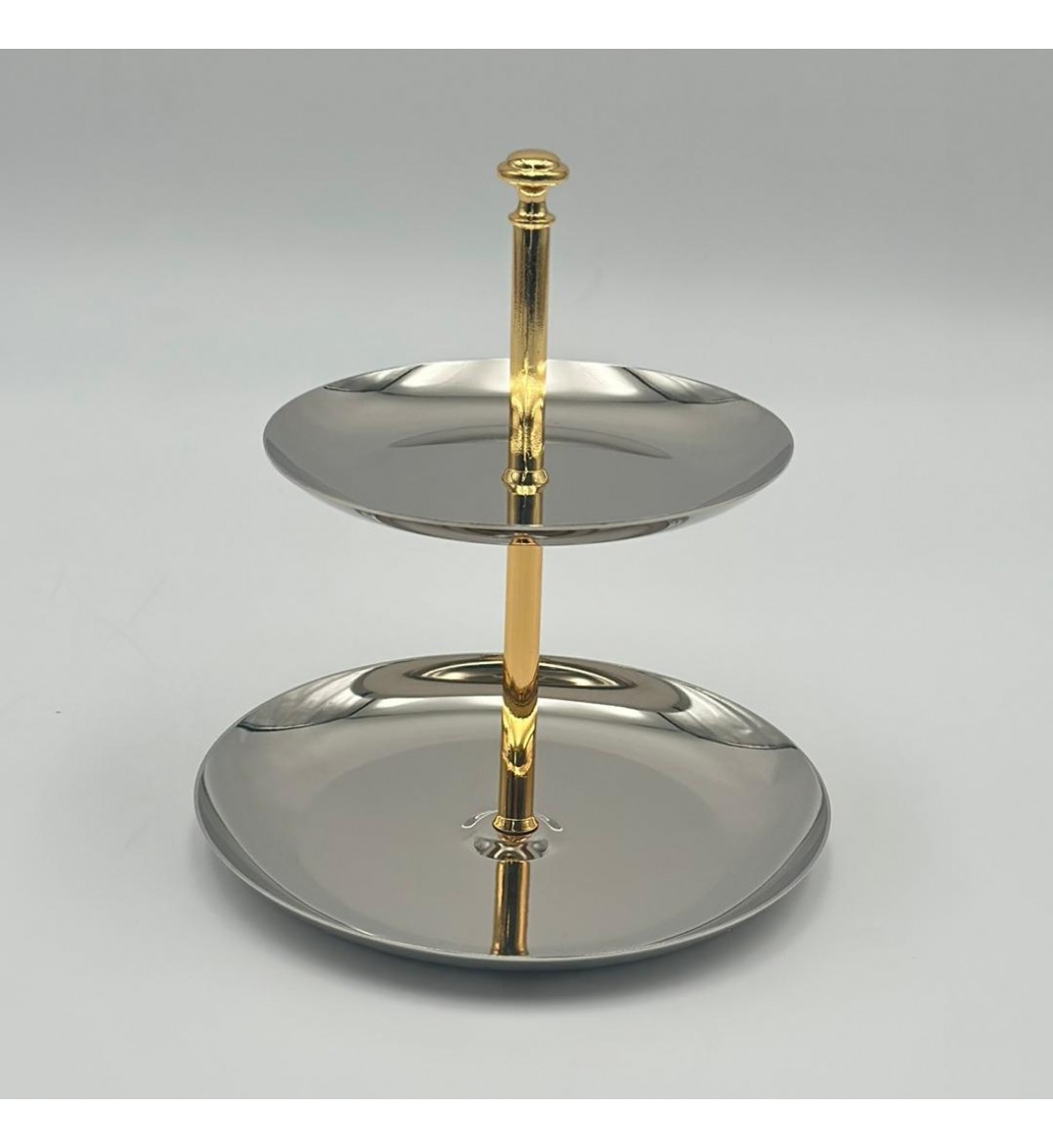 صحن تقديم معدنية فاخرة – تصميم أنيق وعصري 18×14×14سم 