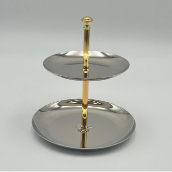 صحن تقديم معدنية فاخرة – تصميم أنيق وعصري 18×14×14سم 