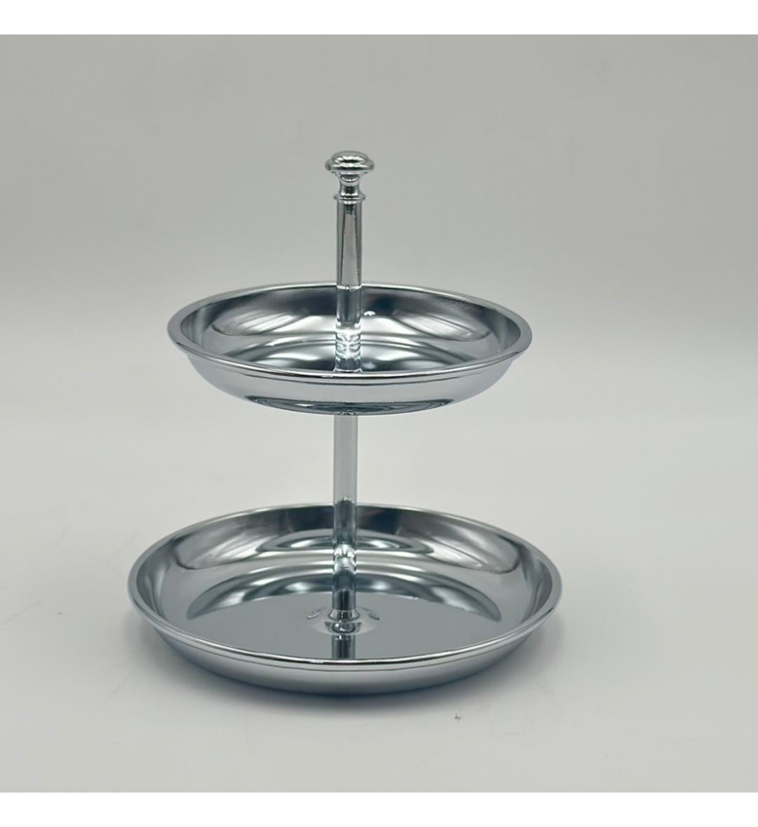 صحن تقديم معدنية فاخرة – تصميم أنيق وعصري 18×14×14سم 