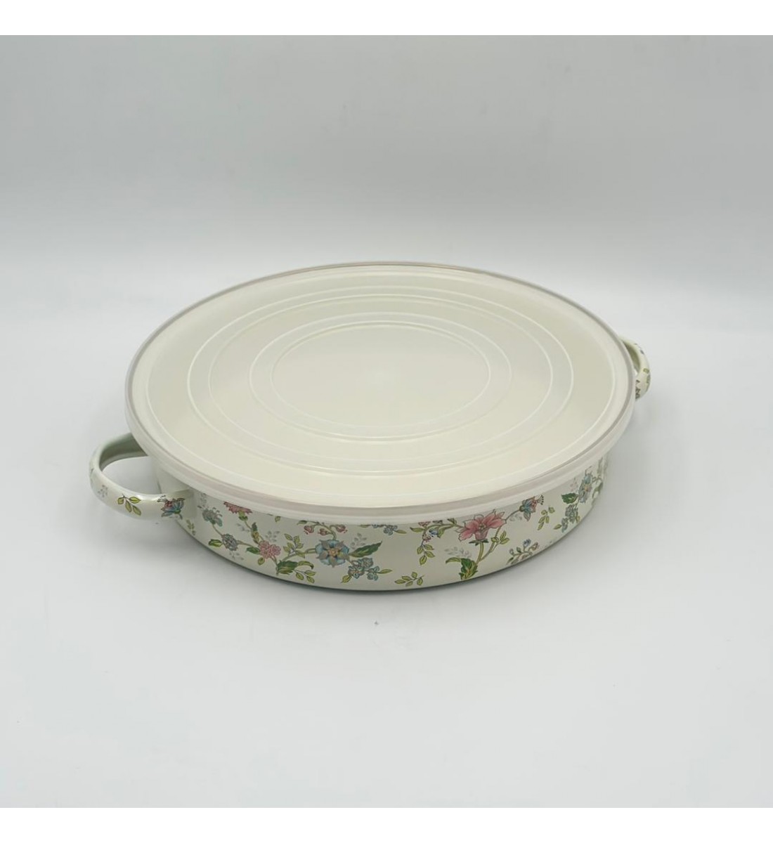 صينية تقديم دائرية بغطاء عملي بتصميم أنيق ولمسة ناعمة28×28×7سم صينية تقديم دائرية بغطاء عملي بتصميم أنيق ولمسة ناعمة28×28×7سم