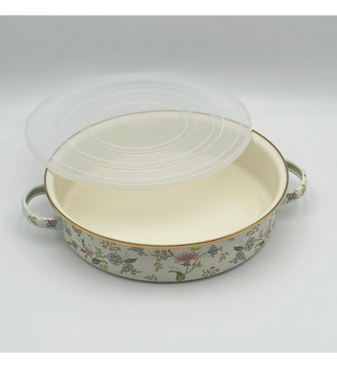 صينية تقديم دائرية بغطاء عملي بتصميم أنيق ولمسة ناعمة28×28×7سم صينية تقديم دائرية بغطاء عملي بتصميم أنيق ولمسة ناعمة28×28×7سم