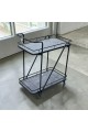 عربيه تقديم خشب  رمادي هيكل حديد اسود 70×40×85سم 