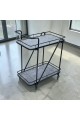 عربيه تقديم خشب  رمادي هيكل حديد اسود 70×40×85سم 