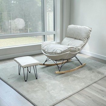 كرسي هزاز مع طاوله بتصميم مميز وعصرى رصاصي 