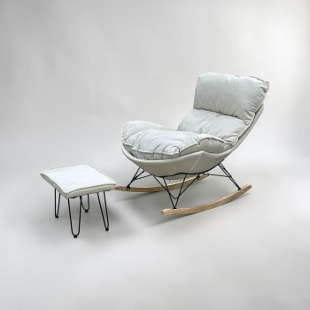 كرسي هزاز مع طاوله بتصميم مميز وعصرى رصاصي 