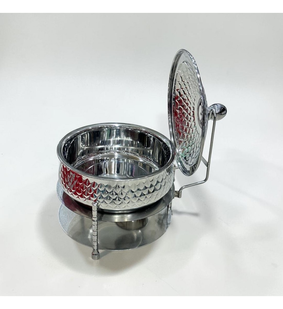 سخان طعام من الستانلس ستيل هندي غطاء استيل –4لتر    