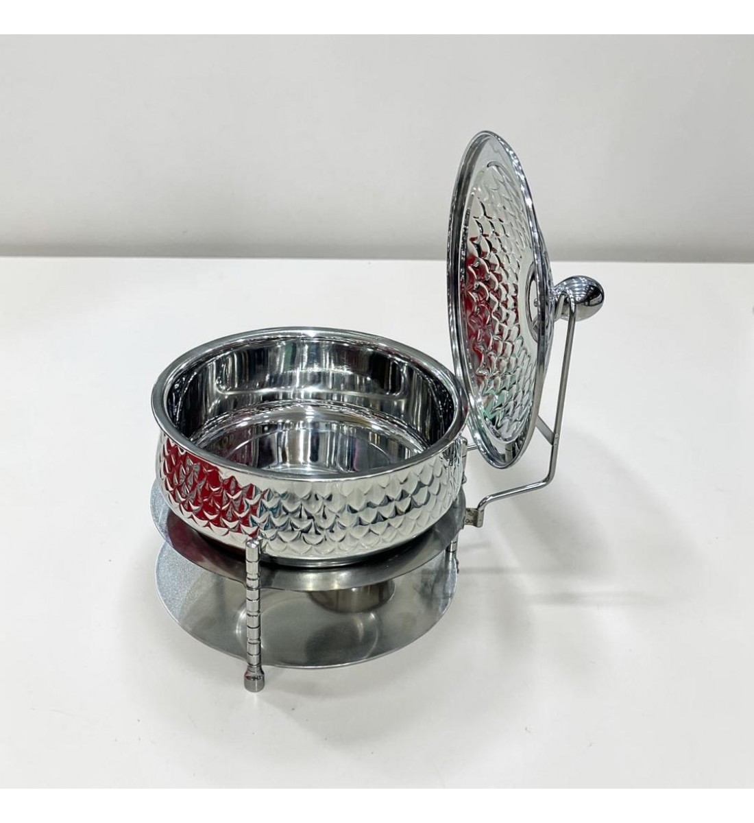 سخان طعام من الستانلس ستيل هندي غطاء استيل –4لتر    