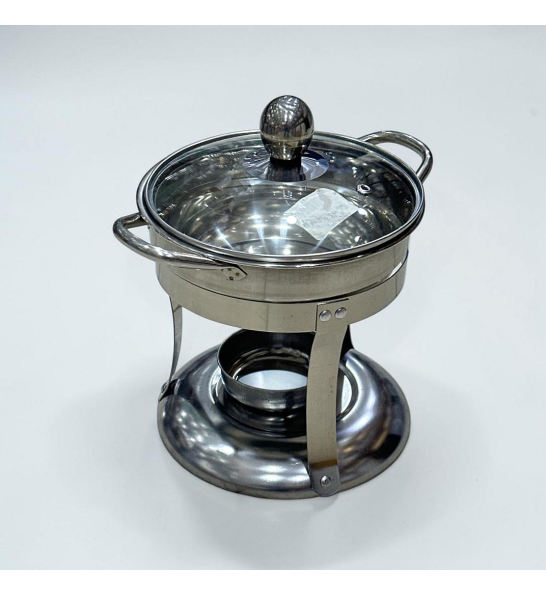 سخان طعام من الستانلس ستيل هندي غطاء استيل 16سم