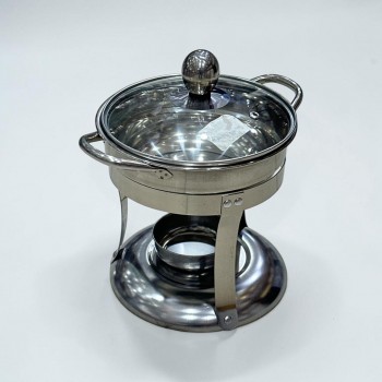 سخان طعام من الستانلس ستيل هندي غطاء استيل 16سم