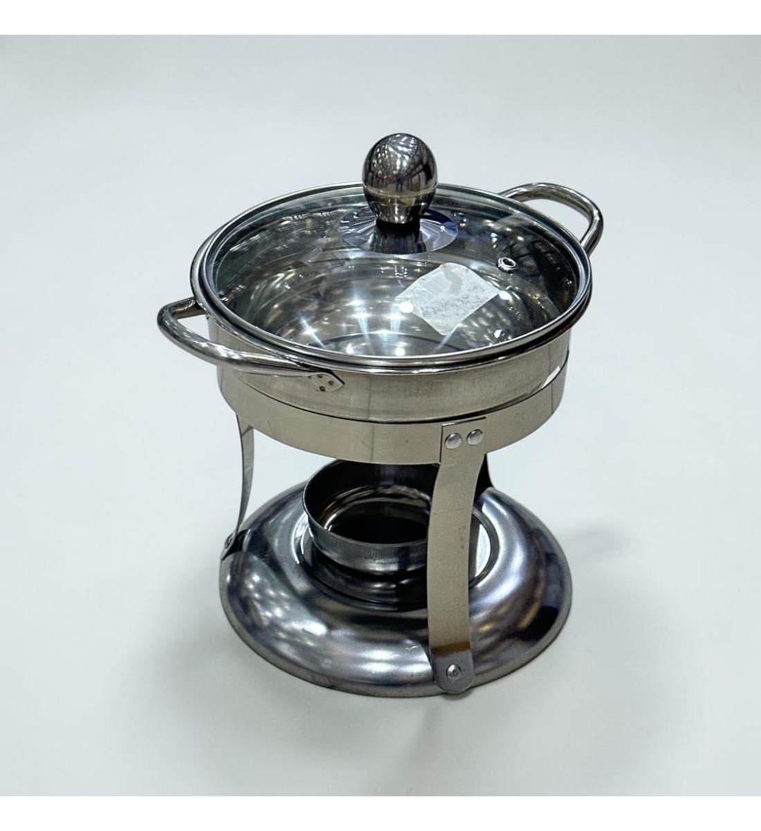 سخان طعام من الستانلس ستيل هندي غطاء استيل 18سم