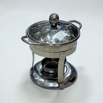 سخان طعام من الستانلس ستيل هندي غطاء استيل 16سم