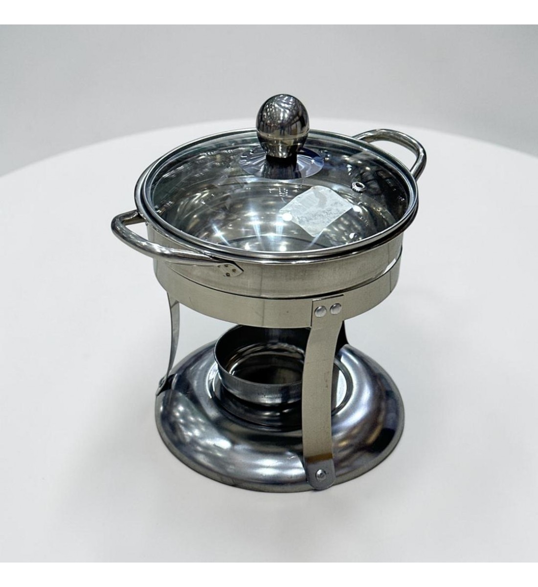 سخان طعام من الستانلس ستيل هندي غطاء استيل 16سم